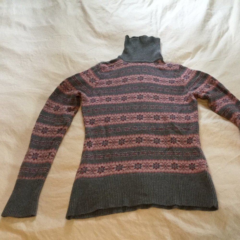 Garnet Hill cashmere wool blend nordic sweater